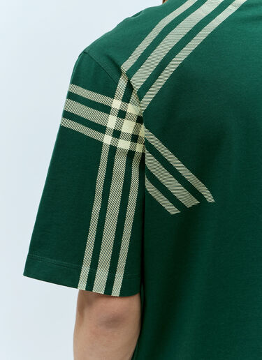 Burberry チェックスリーブコットンTシャツ グリーン bur0155039