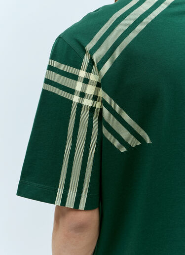 Burberry 格纹袖棉质 T 恤 绿色 bur0155039