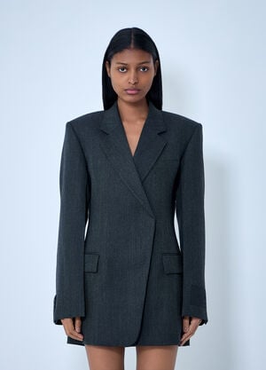 Alexander Wang Tailored Wool Blazer Dress Black awg0263010