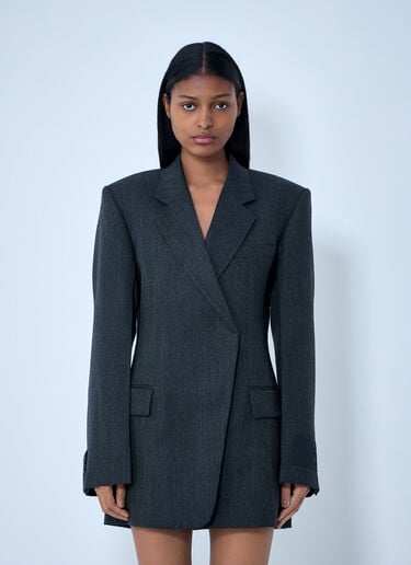 Alexander Wang Tailored Wool Blazer Dress Black awg0263010