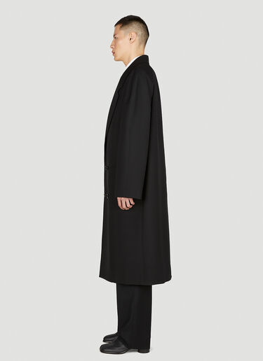Alexander McQueen 双排扣包肩袖大衣 黑色 amq0152013