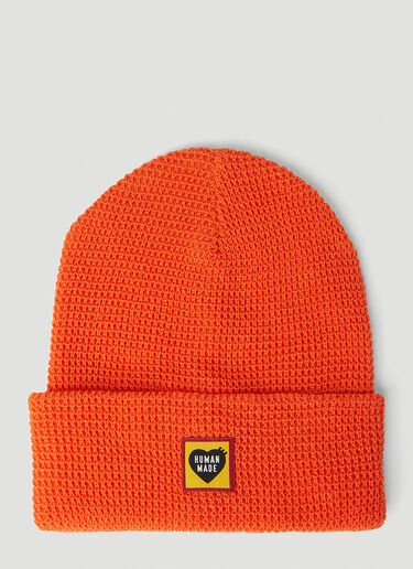 Human Made Waffle Knit Beanie Hat Orange hmd0152035