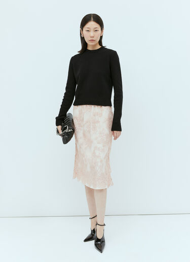 Gucci Floral Lace Midi Skirt Pink guc0253264