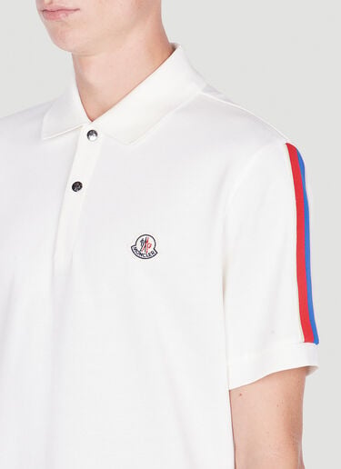 Moncler 로고 패치 폴로 셔츠 화이트 mon0152001