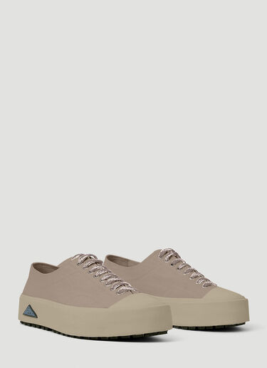 LN-CC® - OAMC: Logo Patch Lace Up Sneakers - Beige OAMC Logo Patch Lace Up Sneakers Beige oam0152014