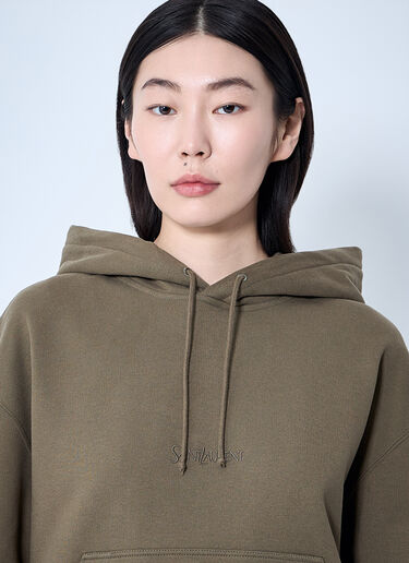 Saint Laurent 徽标图案连帽运动衫 米色 sla0259010