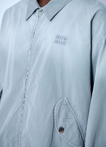 LN-CC® - Miu Miu: Old Twill Blouson Jacket - Grey Miu Miu Old Twill Blouson Jacket Grey miu0165001