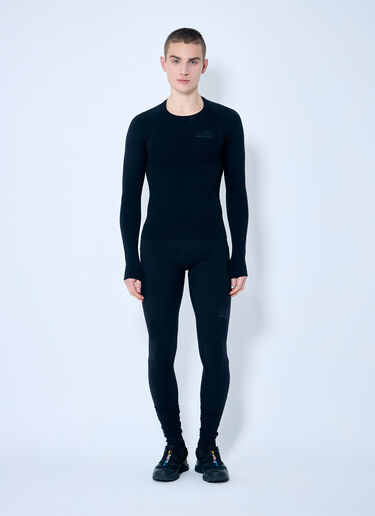 MM6 Maison Margiela x Salomon 질감 마감된 긴팔 탑 블랙 mms0159007