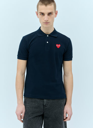 Comme Des Garçons PLAY 徽标贴饰 Polo 衫 藏蓝色 cpl0355005