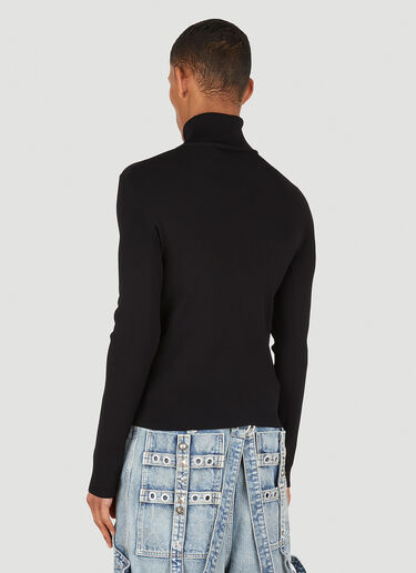 Balenciaga Logo Motif Turtleneck Sweater Black bal0147060