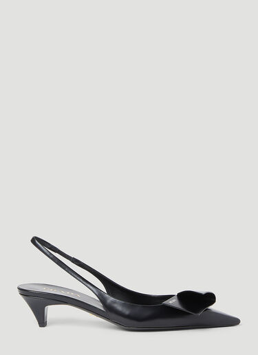 Prada Logo Slingback Heels Black pra0254050