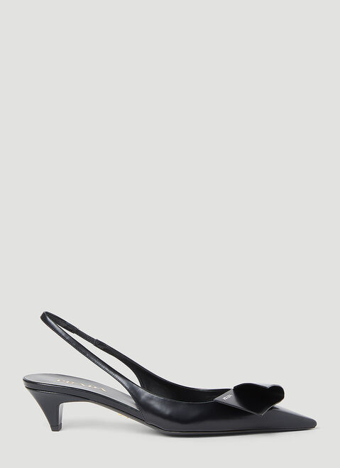 Prada Logo Slingback Heels White pra0254013