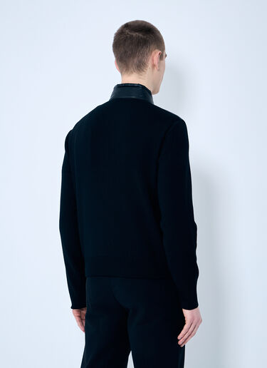 Moncler Quilted-And-Knit Cardigan Black mon0159013