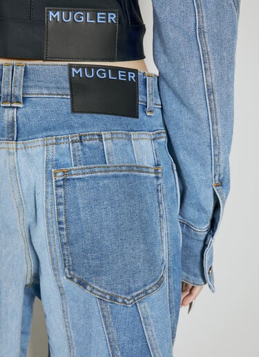 Mugler スパイラルバギージーンズ ブルー mug0354003