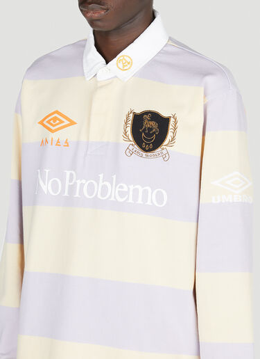 Stripe Print Rugby Shirt Aries x Umbro Stripe Print Rugby Shirt Beige aru0153005