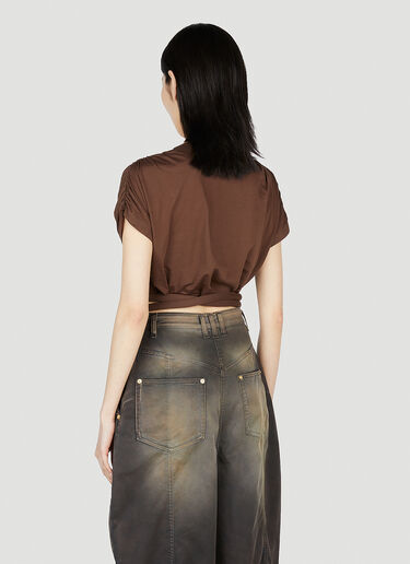Balmain Knotted Cropped Top Brown bln0252003