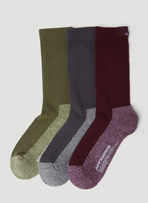 AFFXWRKS Pack of Three Duo-Tone Socks Grey afx0152029