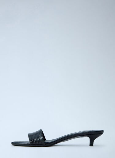 Toteme Slim Lizard-Embossed Bandeau Sandals Black tot0265022