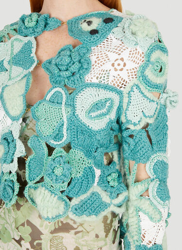 Marco Rambaldi Graphic Crochet Cardigan Green mra0250020