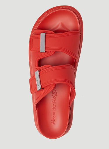 Alexander McQueen Twin Strap Rubber Sandals Red amq0252009