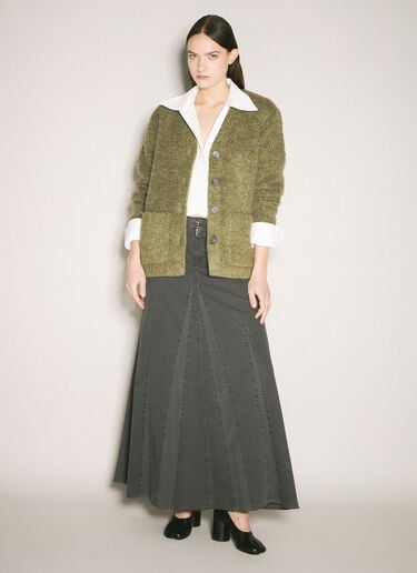 Our Legacy Fuzzy Cardigan Green our0259003