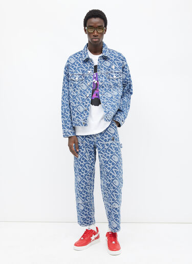 A BATHING APE® Metal One Point Double Knee Denim Work Pants Blue aba0154010