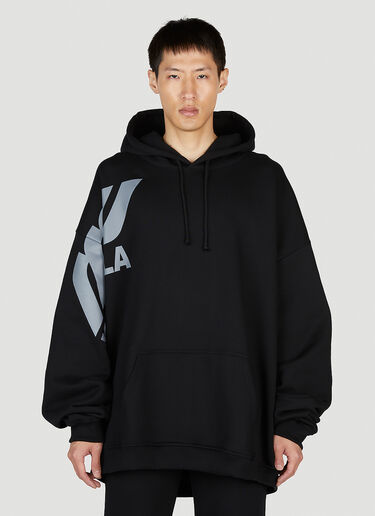 Mowalola Logo Print Hooded Sweatshirt Black mow0352002