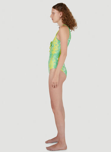 GANNI Recycled Printed Swimsuit Green gan0246009