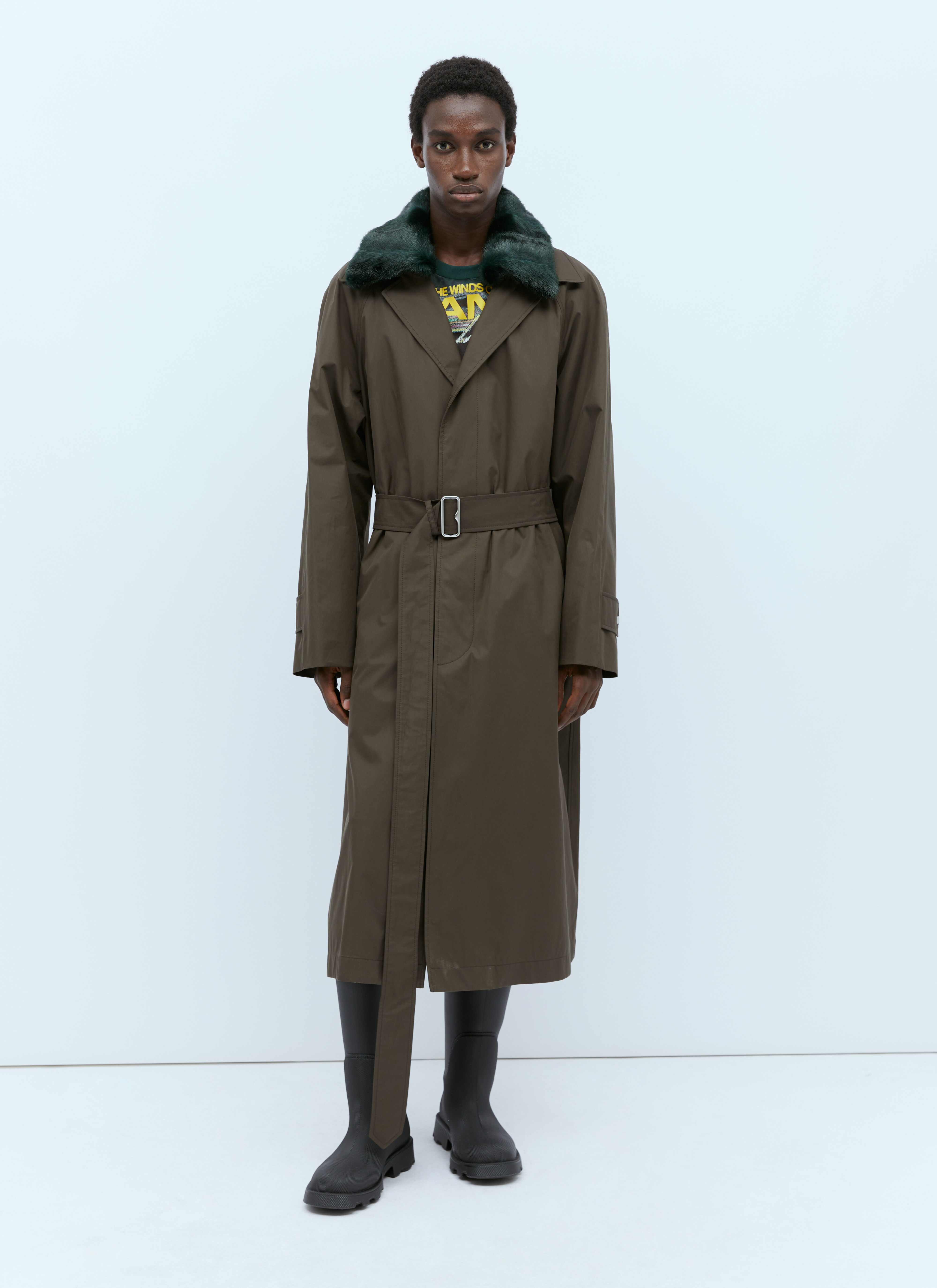 Burberry Long Lambeth Car Coat Green bur0155026