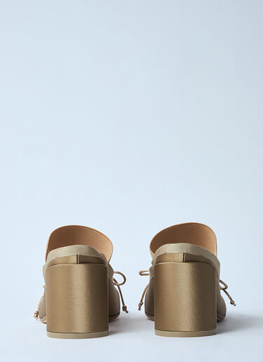 MM6 Maison Margiela Logo Elastic Ballet Décolletés Mules Beige mmm0259014