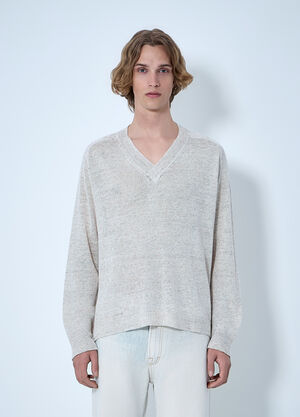 Our Legacy V-neck Knit Sweater Cream our0164069