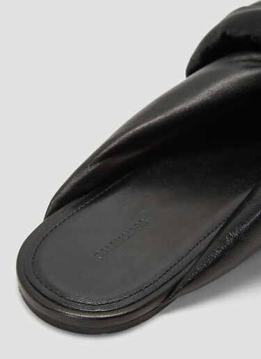 Balenciaga Drapy Leather Slides Black bal0243038