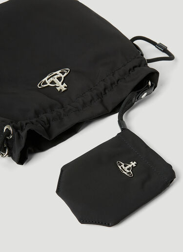 Vivienne Westwood Re Nylon Drawstring Pouch Bag Black vvw0253031