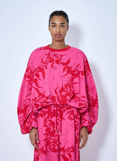 LN-CC® - Dries Van Noten: Draped Sweatshirt - Pink Dries Van Noten Draped Sweatshirt Pink dvn0264014
