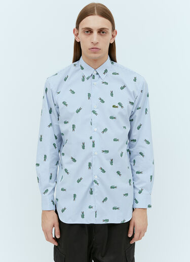 Comme des Garçons SHIRT x Lacoste Stripe-And-Logo Print Shirt Blue cdg0154004