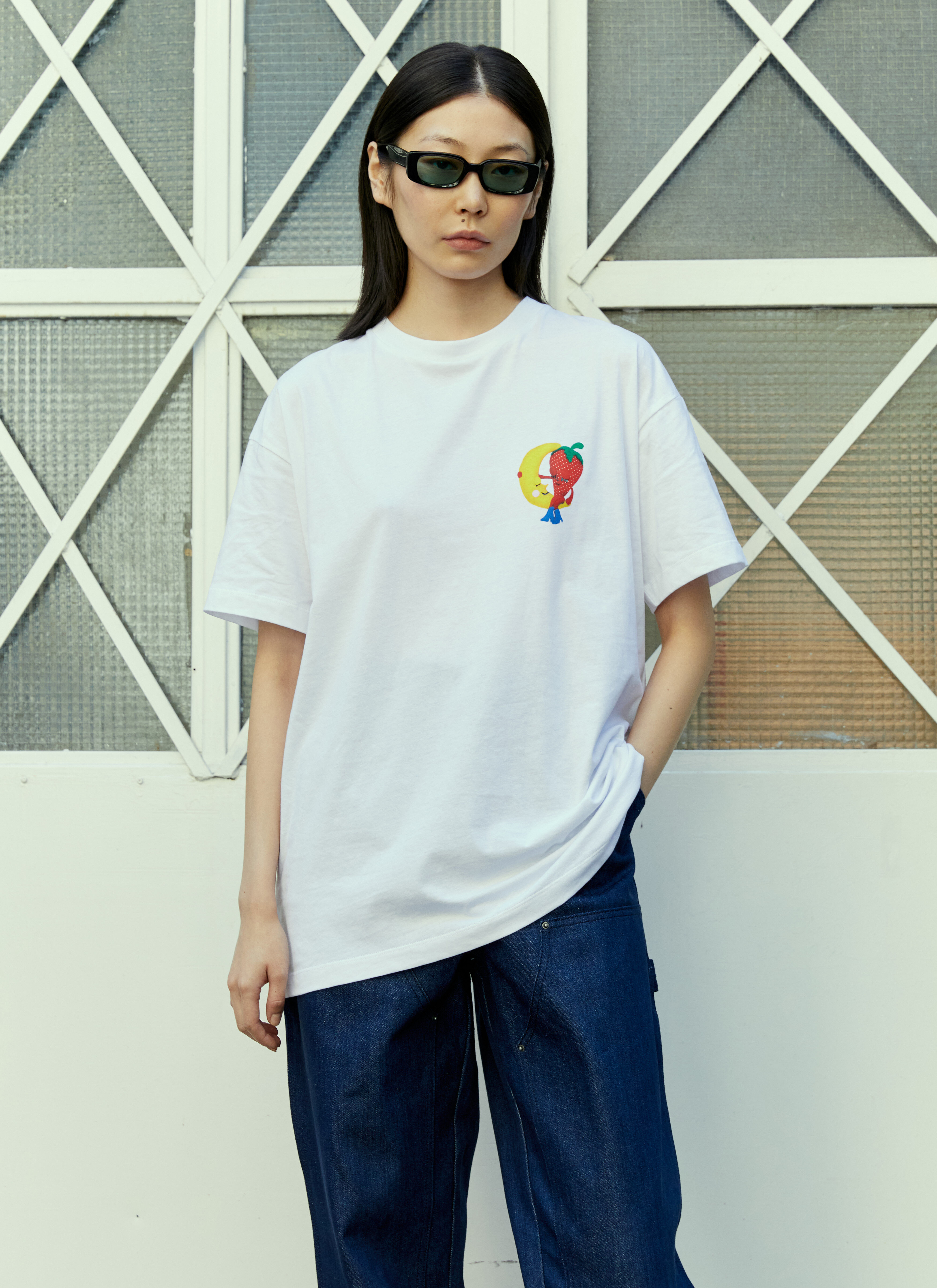 Sky High Farm Workwear Logo Print T-Shirt White skh0354012