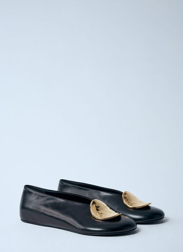Jil Sander レザーバレエパンプス  ブラック jil0259021