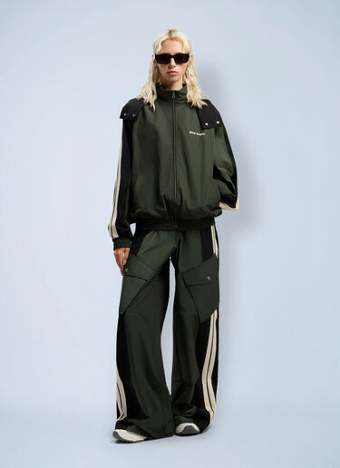 Track Windbreaker Jacket Palm Angels Track Windbreaker Jacket Green pma0262115