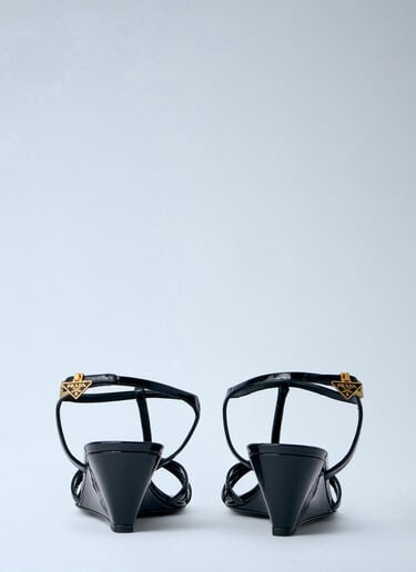 Prada Strappy Wedge Sandals Black pra0264010