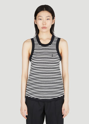 Saint Laurent Striped Tank Top Black sla0252020
