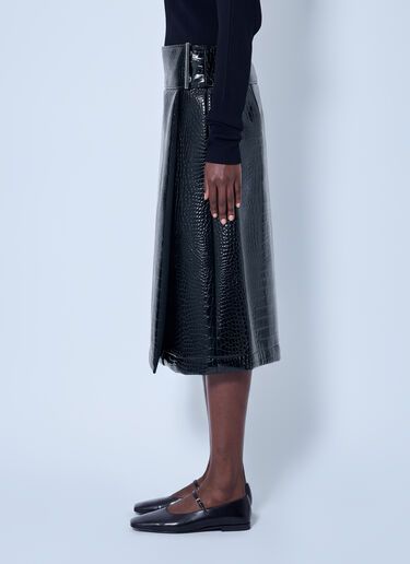 LN-CC® - Sportmax: Aquile Embossed Midi Skirt - Black Sportmax Aquile Embossed Midi Skirt Black spx0266021