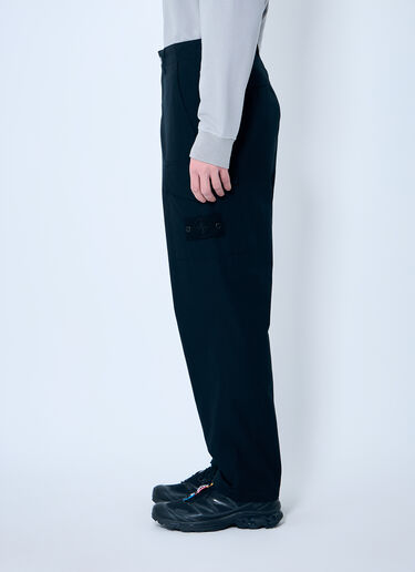 Stone Island Ghost Cotton Pants With Logo Patch Black sto0160018