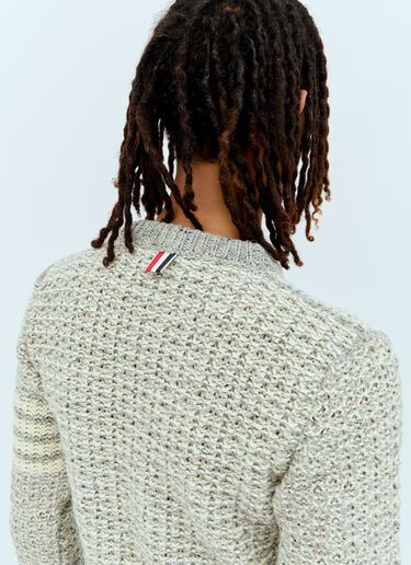 Tuck Stitch Knit Sweater Thom Browne Tuck Stitch Knit Sweater Grey thb0155005
