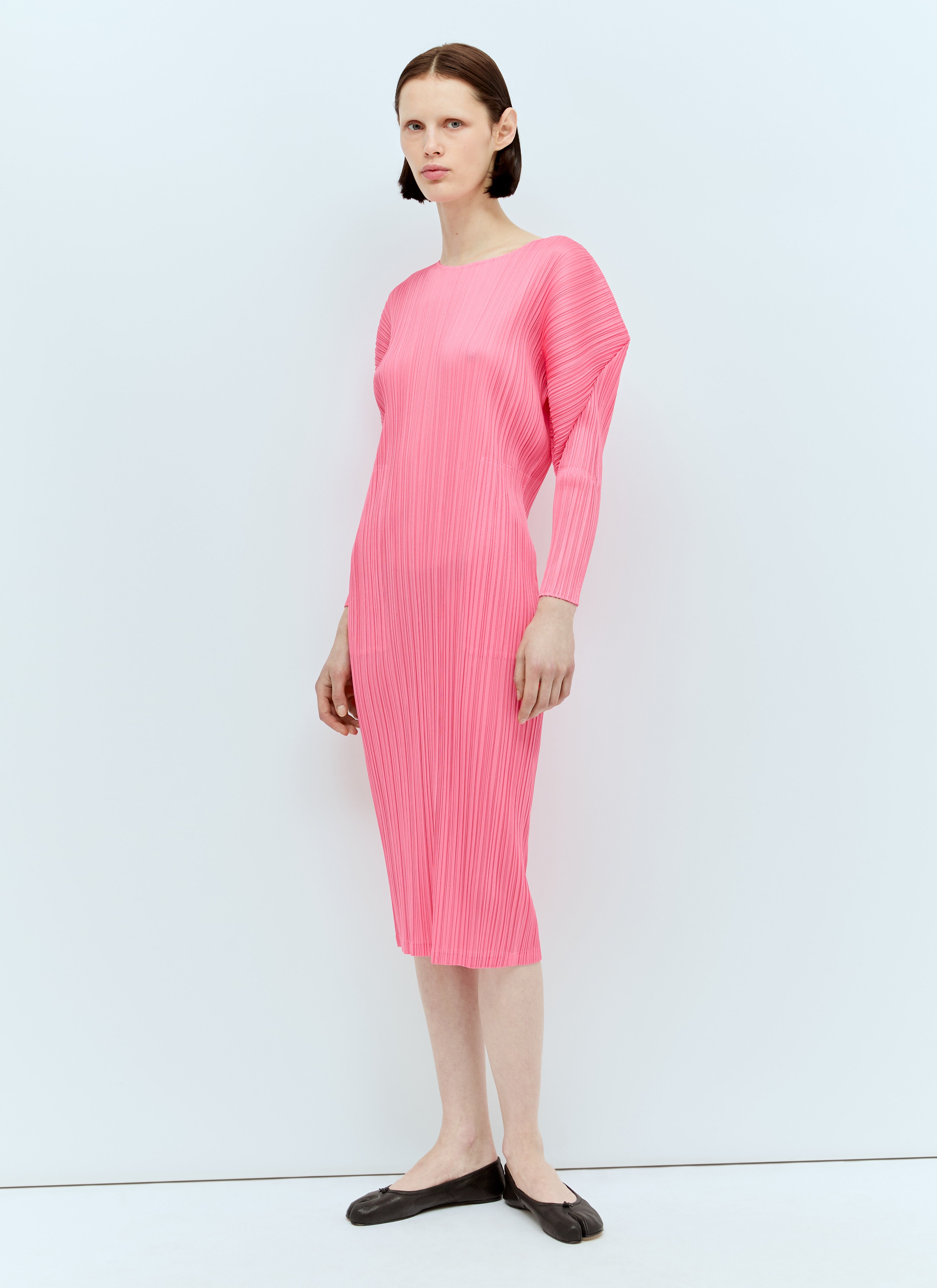 Pleats Please Issey Miyake Monthly Colors: February Midi Dress Green plp0256008