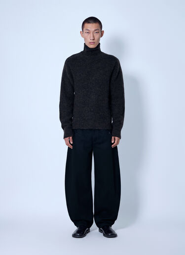 LN-CC® - Entire Studios: Knit Zip Turtleneck - Dark Brown Entire Studios Knit Zip Turtleneck Dark Brown ent0166001