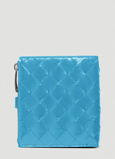 Bottega Veneta Intrecciato Woven Bi-Fold Wallet Blue bov0241059