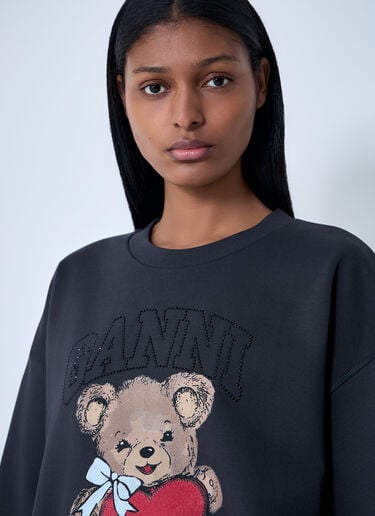 GANNI Logo Motif Sweatshirt Black gan0263008