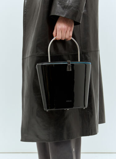 Sportmax Patent Leather Bucket Bag Black spx0258017