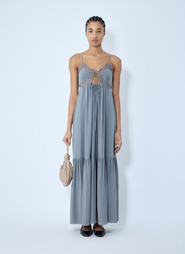 Chloé Maxi Silk Dress Grey chl0259002