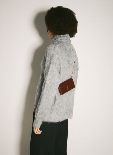 Saint Laurent Cassandre Phone Holder Burgundy sla0258018